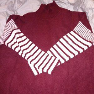 Side split mock turtleneck sweater